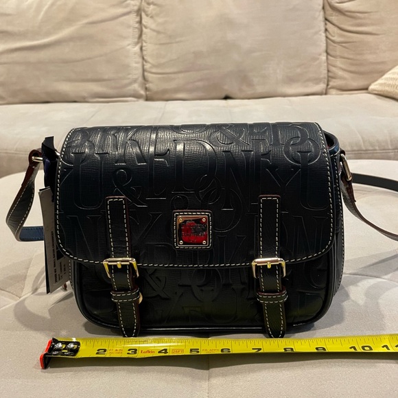 dooney and bourke retro embossed blue leather Safari crossbody Bag - Picture 6 of 13